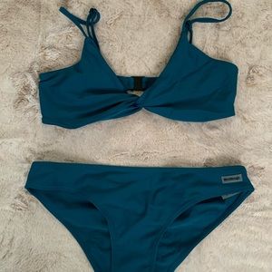 Teal black bough bikini